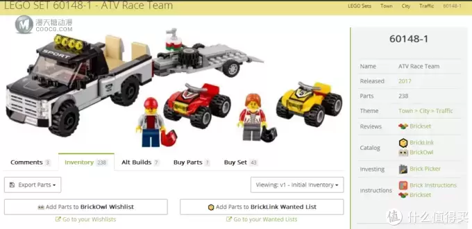 LEGO 乐高 拼拼乐 篇210:城市系列之 60148 全地形车赛车队 LEGO 乐高 拼拼乐 篇210:城市系列之 60148 全地形车赛车队