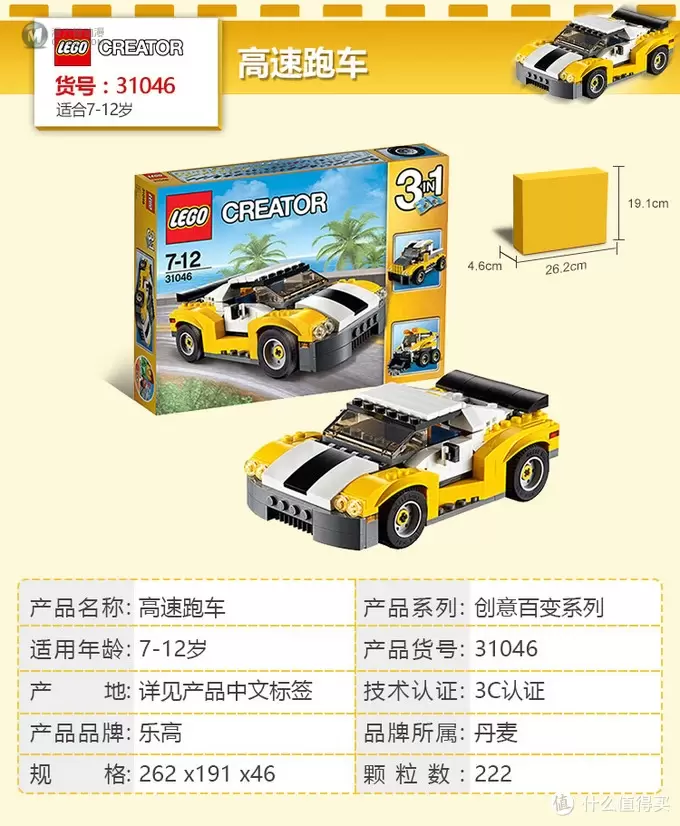 何以解忧,有我乐高 篇三:#晒单大赛#我们爱这个错—Lego 乐高 31046 高速跑车 三合一体验 何以解忧,有我乐高 篇三:#晒单大赛#我们爱这个错—Lego 乐高 31046 高速跑车 三合一体验