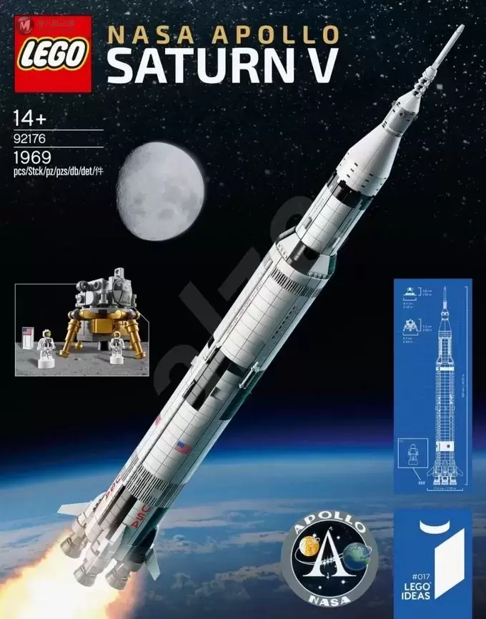 乐高正式推出IDEAS系列复刻产品92176阿波罗土星五号火箭 乐高正式推出IDEAS系列复刻产品92176阿波罗土星五号火箭