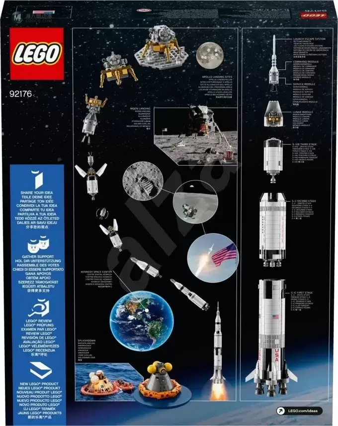 乐高正式推出IDEAS系列复刻产品92176阿波罗土星五号火箭 乐高正式推出IDEAS系列复刻产品92176阿波罗土星五号火箭