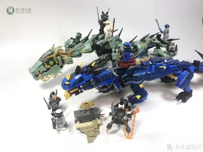 LEGO 乐高 拼拼乐 篇183：蓝龙配绿龙 Ninjago 幻影忍者系列 70652 雷电暴风神龙