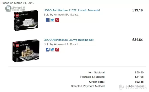 我的LEGO建筑系列 篇二：21022 Lincoln Memorial