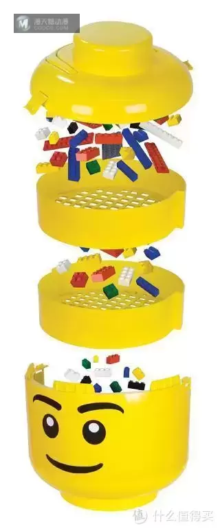 大头大头，下雨不愁：小盆友的LEGO 乐高 笑脸大头 收纳罐 零件桶